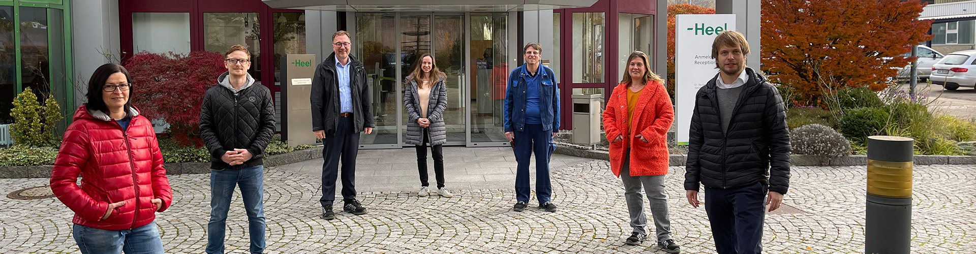 Die erfolgreichen Preisträgerinnen und Preisträger des Unternehmens Biologische Heilmittel Heel GmbH: Nadine Karcher,Sebastian Thom, Torsten Sandgathe, Julia Reichert, Enrico Morales, Simone Harder und Sven Lükermann (v.l.n.r.). Foto: © Heel GmbH